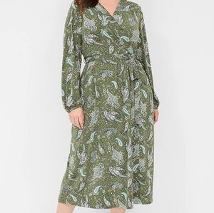 NWT  Faux-Wrap Jersey Dress
